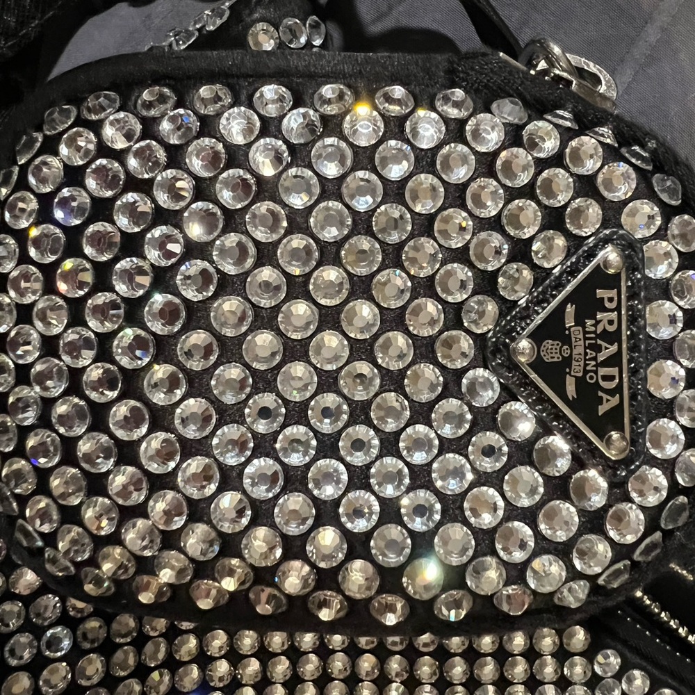 Prada Silver Rhinestone Shoulder Bag and Pouch - Picture 2 of 9